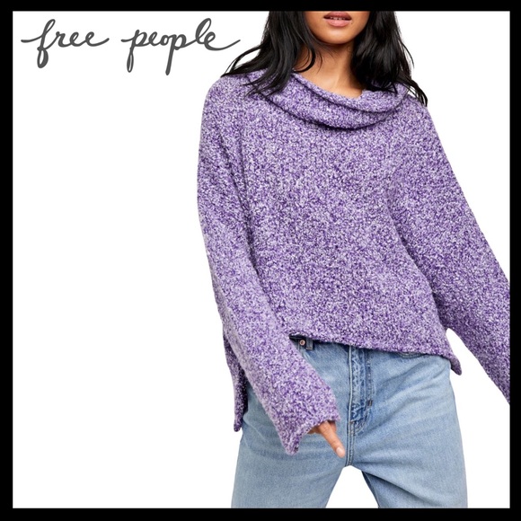 Free People Sweaters - Free People Cowl Neck Sweater Purple